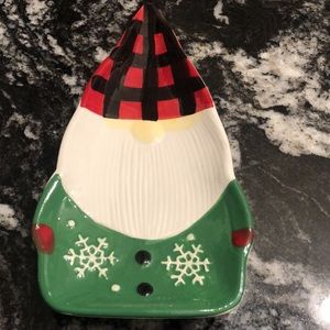 Small Christmas Gnome Tray, Holiday Gnome, Santa Gnome, Knickknack dish